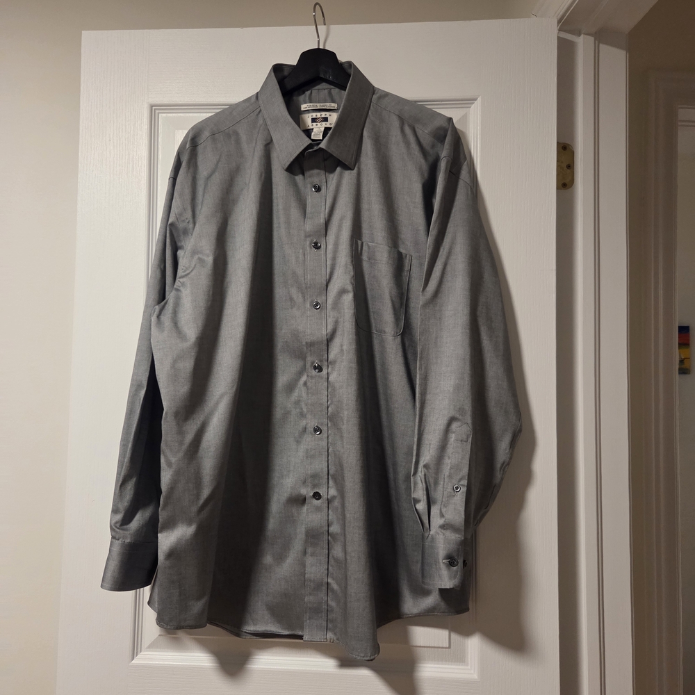 Joseph Abboud Men's Gray Dress Shirt - 18" Neck